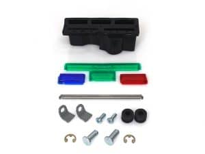 Bright LED indicators and mounting hardware for motorcycle safety and customization.