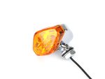 Bright orange motorcycle indicator light for Revelry Motorcycles safety and visibility.