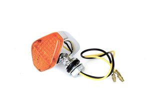 Sunset orange motorcycle indicator light with wiring for Revelry Motorcycles Australia.