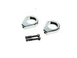 Chrome motorcycle sprocket lock washers and bolts for Revelry Motorcycles.