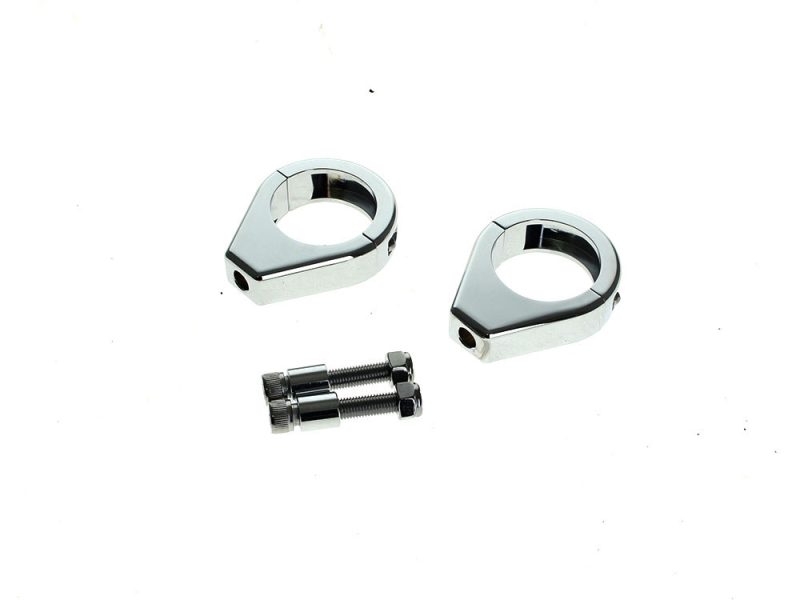 Chrome motorcycle sprocket lock washers and bolts for Revelry Motorcycles.