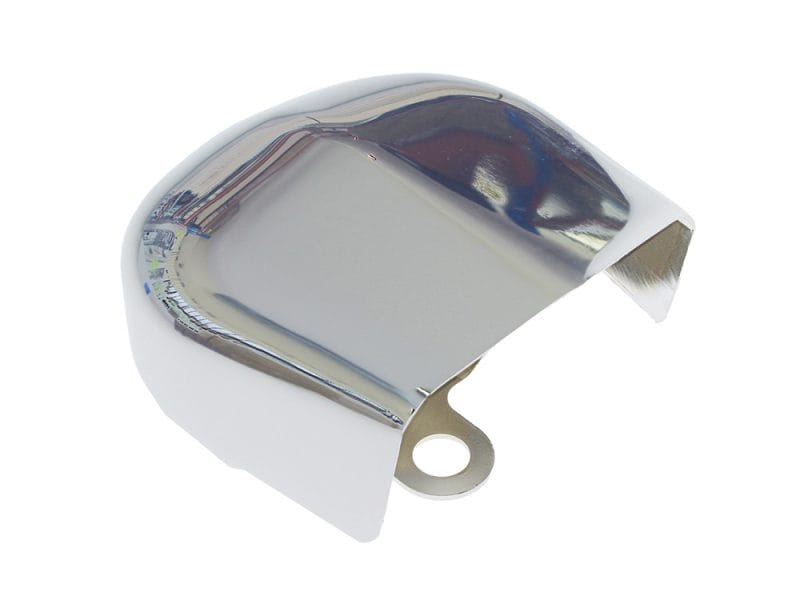 Horn Cover - Chrome. Fits Softail 1993-2017 Shiny chrome motorcycle exhaust heat shield for Revelry Motorcycles.