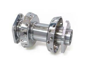 High-quality motorcycle wheel hub for Revelry Motorcycles, durable chrome finish.