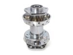 Aluminium motorcycle wheel hub with precision bearings for custom Harley Davidson bikes.
