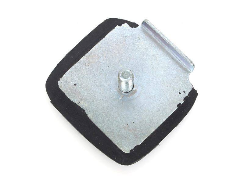 Rubber motorcycle footpeg mounting pad with metal stud for Revelry Motorcycles.