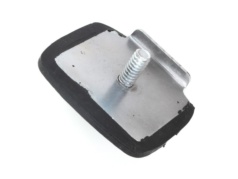 Rubber motorcycle footpeg with metal mounting post for Revelry Motorcycles.