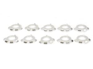 Aluminium lock washers for motorcycle parts and accessories.