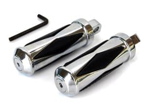 Small Diamond Style Footpegs with Male Mount - Chrome.