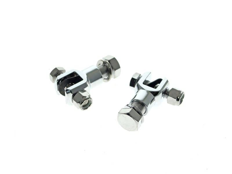 High-quality chrome motorcycle chain adjusters for custom bikes and repairs.