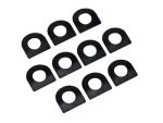 Black motorcycle chain adjusting nuts for Revelry Motorcycles, durable quality for bike maintenance.