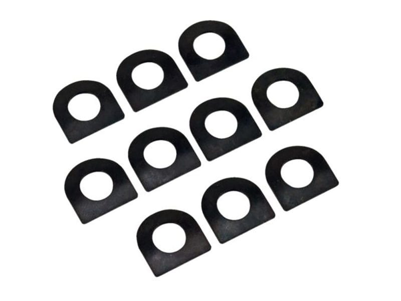 Black motorcycle chain adjusting nuts for Revelry Motorcycles, durable quality for bike maintenance.