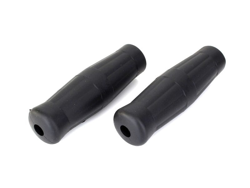 Rubber handlebar grips for motorcycles, black rubber grips for motorcycle riding.