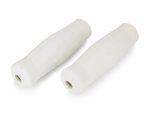 White motorcycle grip thimbles for Revelry Motorcycles bikes.