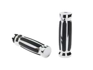 Barrel Style Handgrips - Chrome. Fits H-D with Throttle Cable.