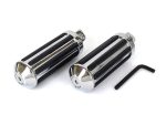 High-performance motorcycle footpegs with black rubber grip for Revelry Motorcycles riders.