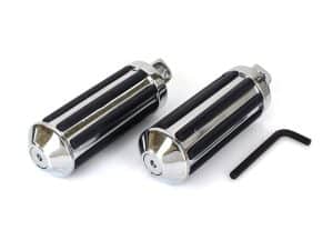 Large Rail Style Footpegs with Male Mount - Chrome.