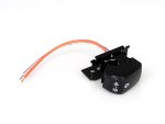 Compact motorcycle handlebar switch with wiring for Revelry Motorcycles accessory control.