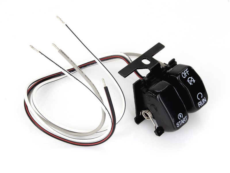 Digital ignition switch with wiring for motorcycles, ideal for Revelry Motorcycles custom builds.