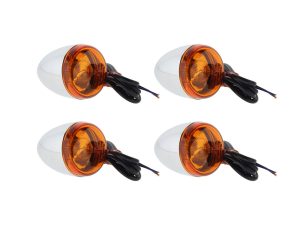 Amber motorcycle turn signals for Revelry Motorcycles, high visibility and durable design.