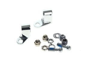 Heavy-duty motorcycle footpeg brackets and mounting hardware for custom Revelry Motorcycles.