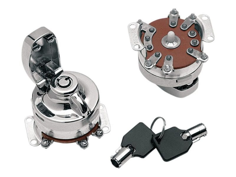 High-quality motorcycle ignition switch and lock set | Revelry Motorcycles.