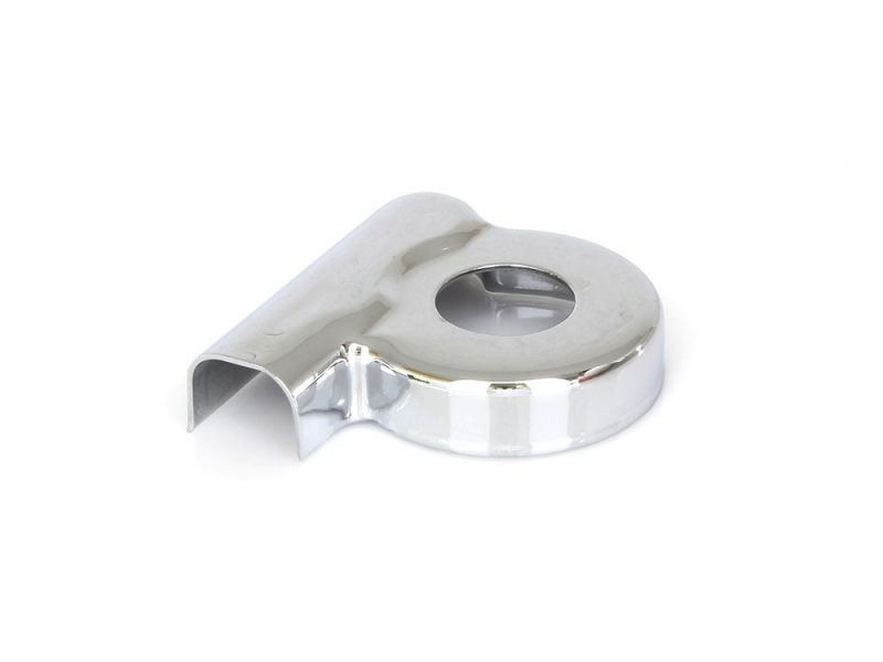 Shiny chrome motorcycle part for Revelry Motorcycles shop Melbourne.