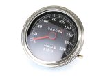 Motorcycle speedometer and odometer, rev counter and classic design, perfect for custom Revelry Motorcycles builds.