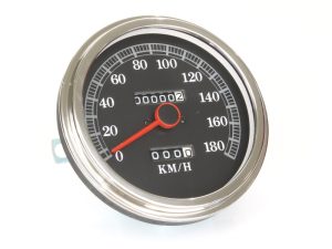 Revelry Motorcycles speedometer gauge for motorcycle dashboard.