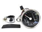 High-performance motorcycle tachometer with mounting hardware for Revelry Motorcycles.