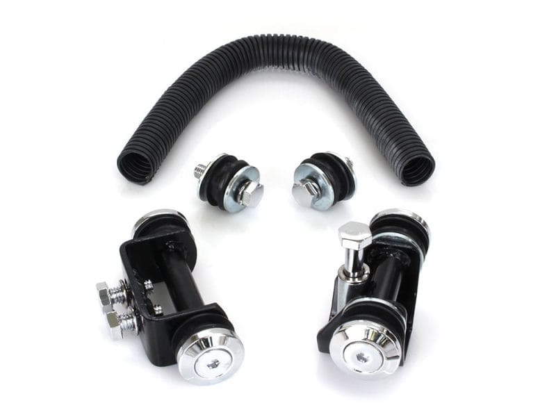 High-performance motorcycle steering damper kit with adjustable components for Revelry Motorcycles Australia.