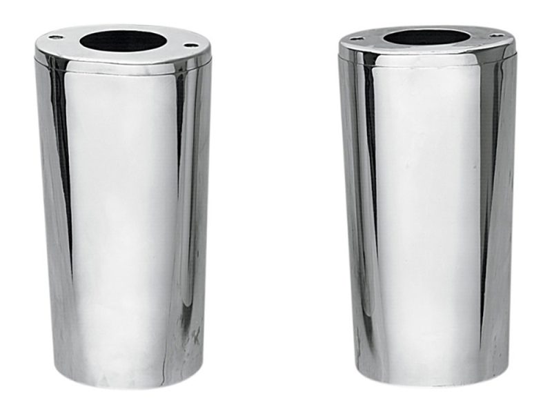 Polished aluminium exhaust silencers for motorbikes - Revelry Cycles AU.