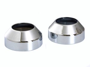 One-Piece Fork Boot Covers - Chrome. Fits Softail 1984-1999 & FXWG 1980-1986.