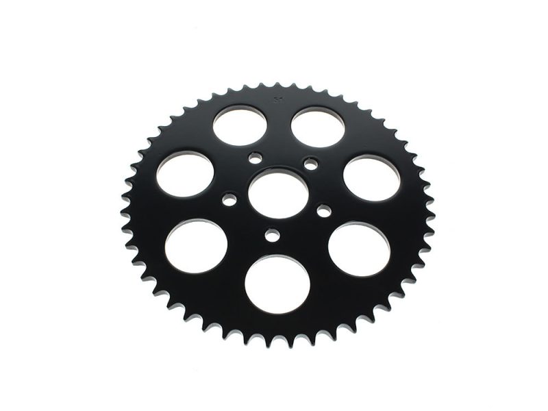 51 Tooth High-quality black motorcycle sprocket for custom bikes and repair projects.