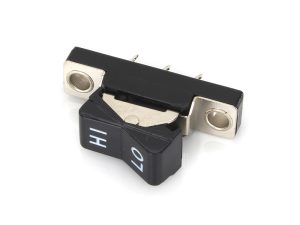 Switch for motorcycle handlebar control, black toggle with ON/OFF labels.