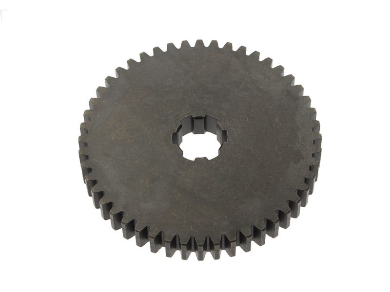Steel motorcycle gear wheel for Revelry Motorcycles, durable and high-performance.