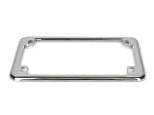 Chrome motorcycle license plate holder for Revelry Motorcycles.