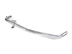 Polished motorcycle windshield support bracket, chrome finish motorcycle accessory.