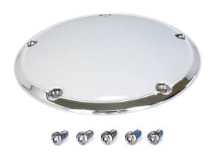 Chrome motorcycle wheel cover with bolts for Revelry Motorcycles.