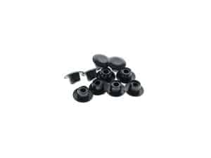 Comfortable black motorcycle earplugs for riding safety and noise reduction.