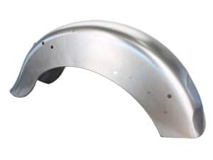 Chrome motorcycle front fender for classic bike restoration.