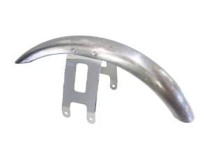 Chrome motorcycle front fender for vintage bikes, durable and stylish.