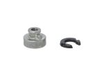 Bolt and retaining clip for motorcycle chain sprocket repair, perfect for Revelry Motorcycles.
