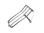 Chrome motorcycle luggage rack for Revelry Motorcycles, durable and stylish for bike accessories.