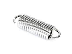 Coil spring motorcycle shock absorber part, chrome finish for Harley Davidson bikes.