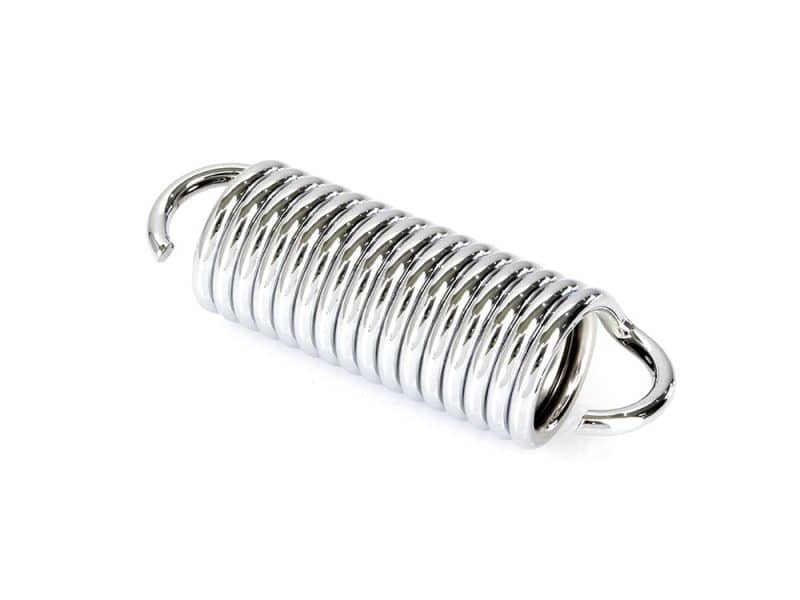 Coil spring motorcycle shock absorber part, chrome finish for Harley Davidson bikes.