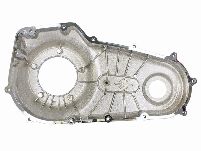 Aluminium motorcycle engine cover for Revelry Motorcycles, durable and lightweight.