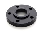 Black motorcycle wheel spacer for custom bikes and repairs.