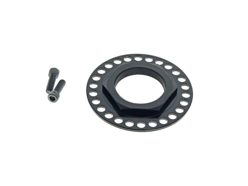 Transmission MainShaft Locknut. Fits Dyna 2006-2017 Aluminium motorcycle sprocket carrier with screws for custom bike builds.