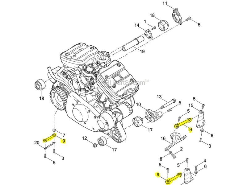 High-quality Revelry Motorcycles engine parts diagram for Australian motorcycle enthusiasts and riders.