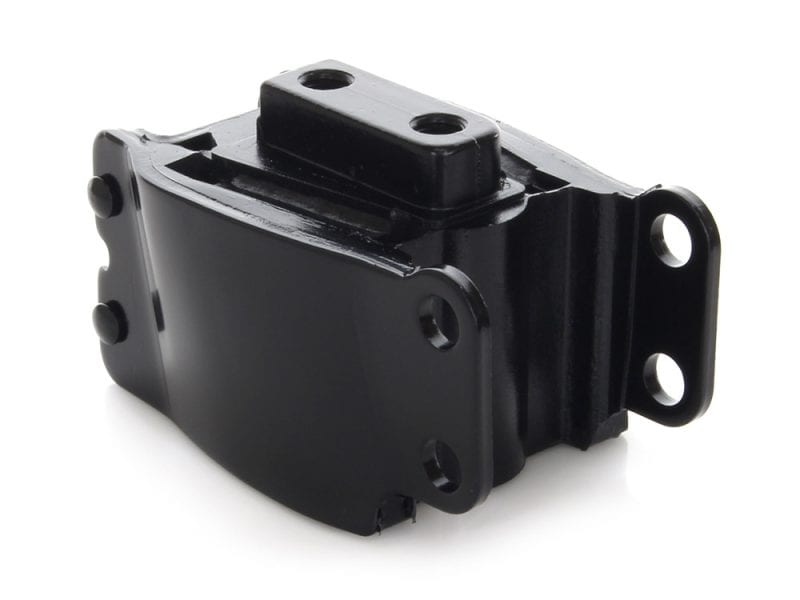 Black motorcycle engine mount for Revelry Cycles custom bikes.